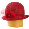 Karpet Dámsky klobúk zdobený saténom a závojom - červená 55