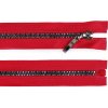 Dúhový kostený zips šírka 5 mm dĺžka 80 cm - 1 ks - červená - 148 červená