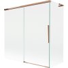Mexen Rox L paraván na vaňu, 2-krídlové posuvné 160 + 70 x 150 cm, transparentné, ružové zlato - 8C9L-160-070-60-00