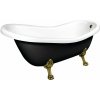 Polysan RETRO voľne stojaca vaňa 167,5x76x71cm, nohy bronz, čierna/biela 72969