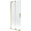 Mexen Velar L, 2-krídlová posuvná vaňová zástena 80 x 150 cm, 8mm číre sklo, zlatý lesklý profil, 896-080-003-01-50