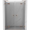Mexen Lunar L Duo skladacie sprchové dvere 140 cm, transparentné, brúsená meď - 834DL-140-000-65-00