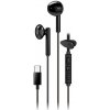 Genius HS-M366 Headset, drôtový, do uší, mikrofón, ovládanie hlasitosti, 360 ° rotačný klip, USB-C, čierny