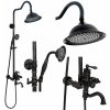 Rea Vintage - sprchový set s vaňovým výtokom, čierna, REA-P2367