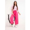 Fashionweek dámsky viskózový komplet pruhovaná blúzka a široké nohavice 5444 ružový