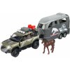 Auto terénne s prívesom pre koňa Land Rover Horse Carrier Majorette 25 cm dĺžka so zvukom a svetlom