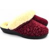 Dámske zateplené papuče s ovčou vlnou bordové, pohodlné a teplé (37)
