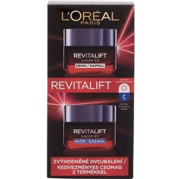 L'Oréal Paris Revitalift Omladzujúci krém Revitalift Laser X3 50 ml + Omladzujúci nočný krém Revitalift Laser X3 Night 50 ml darčeková sada