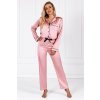 Dámske saténové pyžamo Classic look ružové XL