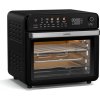 Klarstein AirGlaze Digital teplovzdušná fritéza - 34 l, 2200 W, 19 programov, otočný ražeň, dotykový displej, 40-350 °C, kameň na pizzu a grilovacie rošty, dvojité sklo dverí, čierna farba