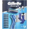 Darčeková sada Gillette Holiaci strojček Sensor 3 + 8 náhrdných hlavíc + ponožky