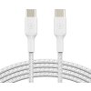 BELKIN kabel oplétaný USB-C - USB-C, 1m, bílý CAB004bt1MWH