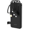 Dudao K11 Power Bank 10000mAh + kábel USB / USB-C / Lightning / Micro USB 10W, čierny