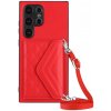 Kožený kryt Rhombic Bag na Samsung Galaxy S24 Ultra 5G - Červená