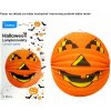 Lampión 25cm guľatý Halloween tekvica usmiata 1ks