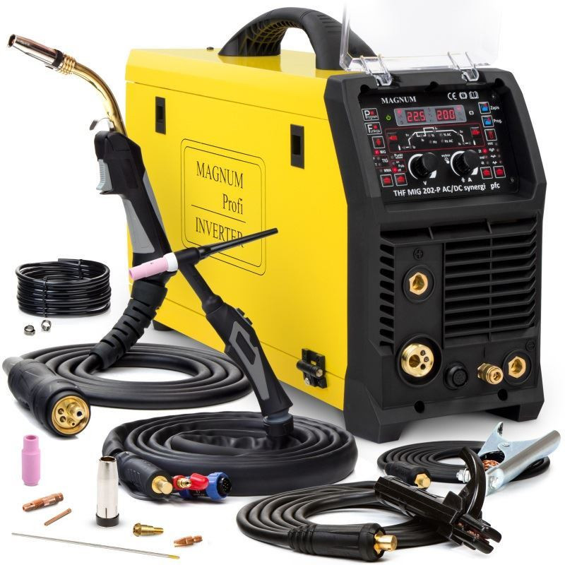 Magnum TIG MIG 202 P AC/DC PFC Synergie s TIG a MIG horákom a káble MMA ...