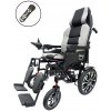 Zoela 6005RB Elektrický invalidní vozík skládací s polohováním nohou a zad Černý rám: Šedé polstrování