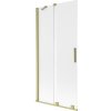 Mexen Velar, 2-krídlová posuvná vaňová zástena 95 x 150 cm, 8mm sklo námraza, zlatá matná, 896-095-000-31-55