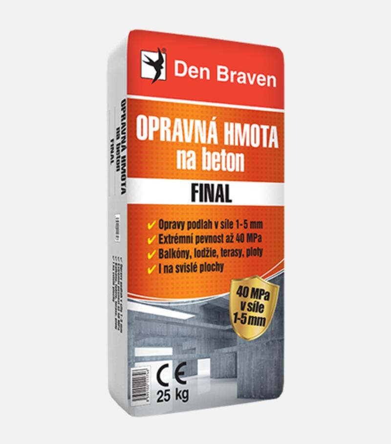 DEN BRAVEN QUARTZ FINAL Finálna opravná stierka na betón 5kg