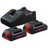 Bosch Professional Súprava akumulátora a nabíjačky, 18 V, 4 Ah, 2 ks, 1600A01BA3