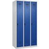 Šatňová skriňa C+P Cabo-Plus, 3 oddelenia, 900 x 500 x 1850 mm, sivá/modrá