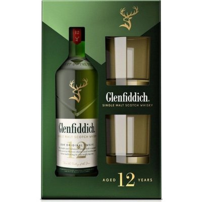 Glenfiddich Single Malt 12y 40% 0,7 l (darčekové balenie 2 poháre)