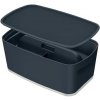 LEITZ Úložný box s vekom MyBox Cosy + Organizér s držadlom, veľkosť S, zamatová šedá