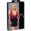 Cottelli Bondage Plus Babydoll s putami červeno-čierna 4XL