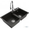 MEXEN/S MEXEN/S - Tomas granitový drez 2-bowl vrátane batérie Savita, čierna/zlatá metalik 6516-75-672601-00