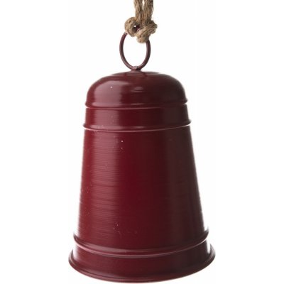Kovový závesný zvonček Ringle červená, 12 x 20 cm