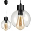 BERGE E27 LED luster závesné svietidlo, sklenená guľa, priehľadné