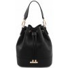 Kožená kabelka do ruky s crossbody popruhom TL Bag Tuscany Leather Farba: Čierna