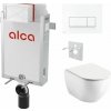 Alcadrain Set modul na stenu, WC Urban City, sedadlo s tlačidlom, biela lesk M570 KAE012 1 set