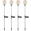 RealG RC-K-2188 Solárne záhradné LED lampy, guľové, zapichovacie, vodotesné, 4 ks