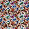 Bavlnený popelín s motýľmi, 3D digitálna tlač 1 m