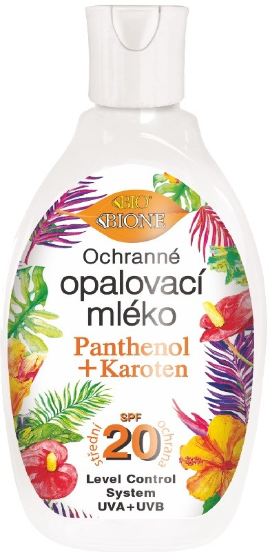 Bione Cosmetics Panthenol + Karoten ochranné opaľovacie mlieko SPF20 150 ml