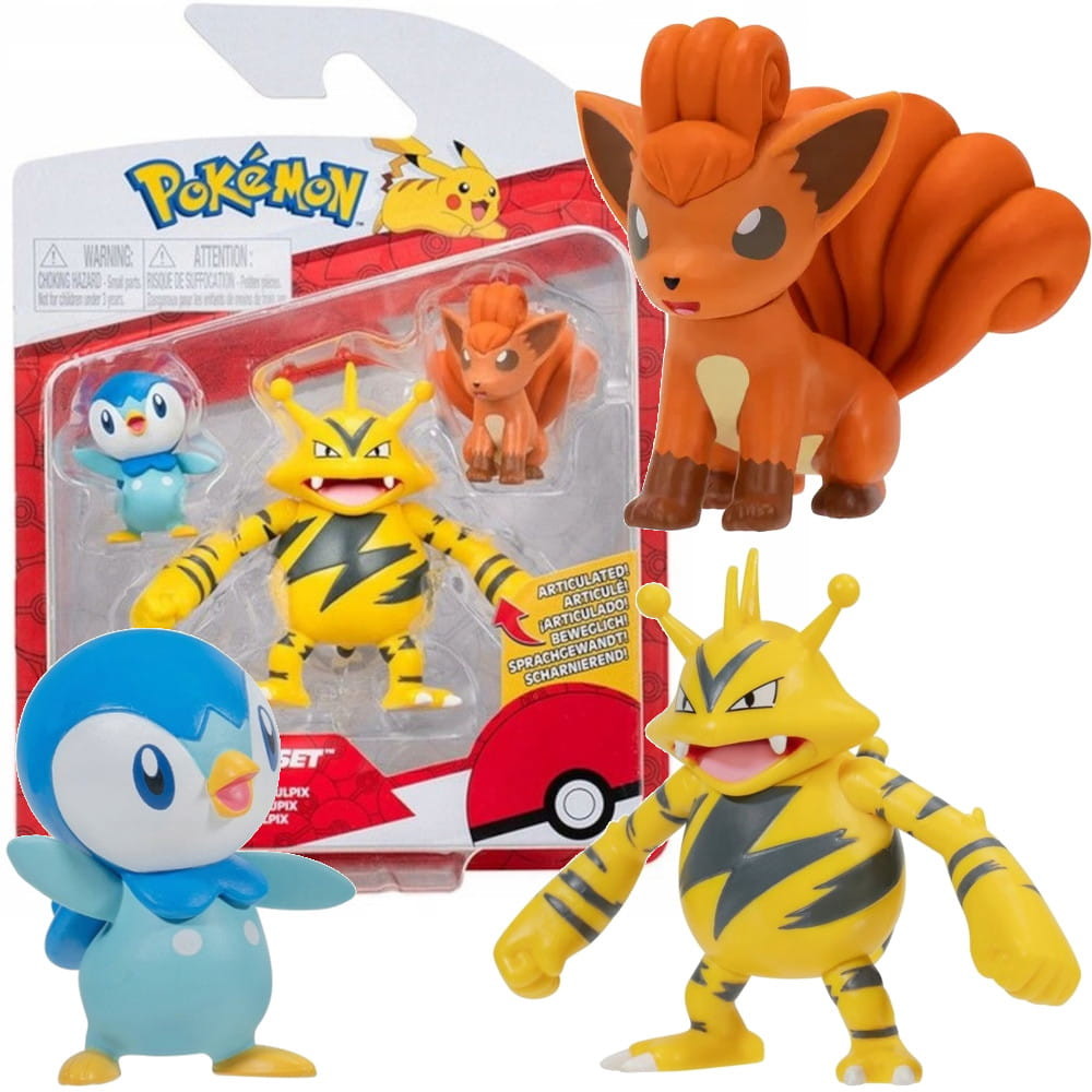 Jazwares Pokémon 3-dielny set Piplup Vulpix Electabuzz 8 cm