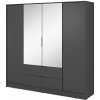 Šatníková skriňa so zrkadlom Kelly 200 4D-L - grafit