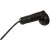 Mister B Rubber Cock and Ball Sheath with Tube, čierny latexový návlek na penis a semenníky s trubičkou