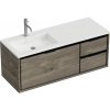 Súprava kúpeľňového nábytku Sanox Loft ŠxVxH 120,5 (85/35) x 47 x 45,5 cm farba čela espresso 2dielna s umývadlom z minerálnej liatiny umývadlo ľavé matne biela