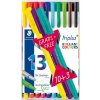 STAEDTLER 334 Fineliner triplus, 10ks + 3 broadliner
