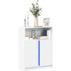 vidaXL Komoda s LED biela 77x34x100 cm kompozitné drevo