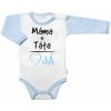 Body dlhý rukáv s vtipným textom Baby Nellys Máma+Táta chalan