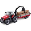 Bburago Farm Traktor Massey FERGUSSON 8740S Tractor con remolque de troncos 1:50