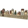 Drevený LED adventný kalendár, 38 x 2,7 x 12 cm, farebný, 2× AAA