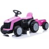 mamido Detský elektrický traktor s vlečkou ružový
