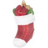 Ozdoba MagicHome Vianoce, sada, 3 ks, 11 cm, ponožky, červené, na vianočný stromček