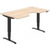 Hobis Pracovný stôl Motion Ergo, PO, 3S, 160x61-128x90 cm, agát/čierna