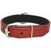 COBBYS PET Obojok z brúsenej pravej kože červený podšitý pravou čiernou kožou 20mm/50cm