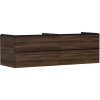 Hansgrohe Xelu Q Umývadlová skrinka, 50x156x55 cm, 4 zásuvky, tmavý orech/matná čierna 54093670-HG